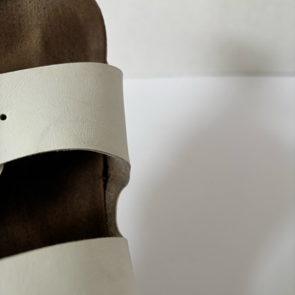 Birkenstock Arizona Classic Sandals Leather Two Strap Slides White Size 8 Eu 39 - Picture 11 of 12